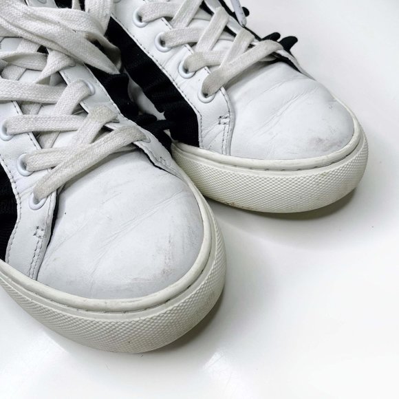 tory burch white leather ruffle sneakers - size 6 - Picture 5 of 10